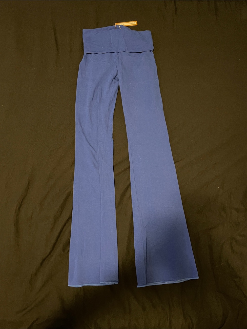 Cobalt cotton jersey fold over pants